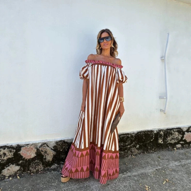 Women's Floral Striped Dress