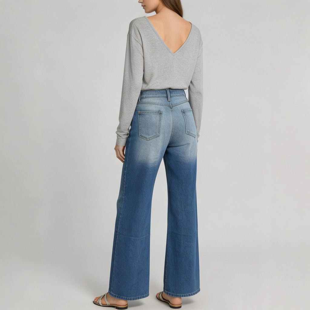 Washed Straight All Matching Slimming Draping Office Women