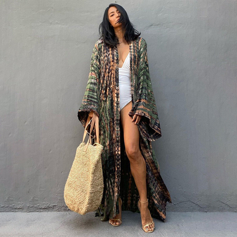 Rayon Printed Cover Up Swimwear