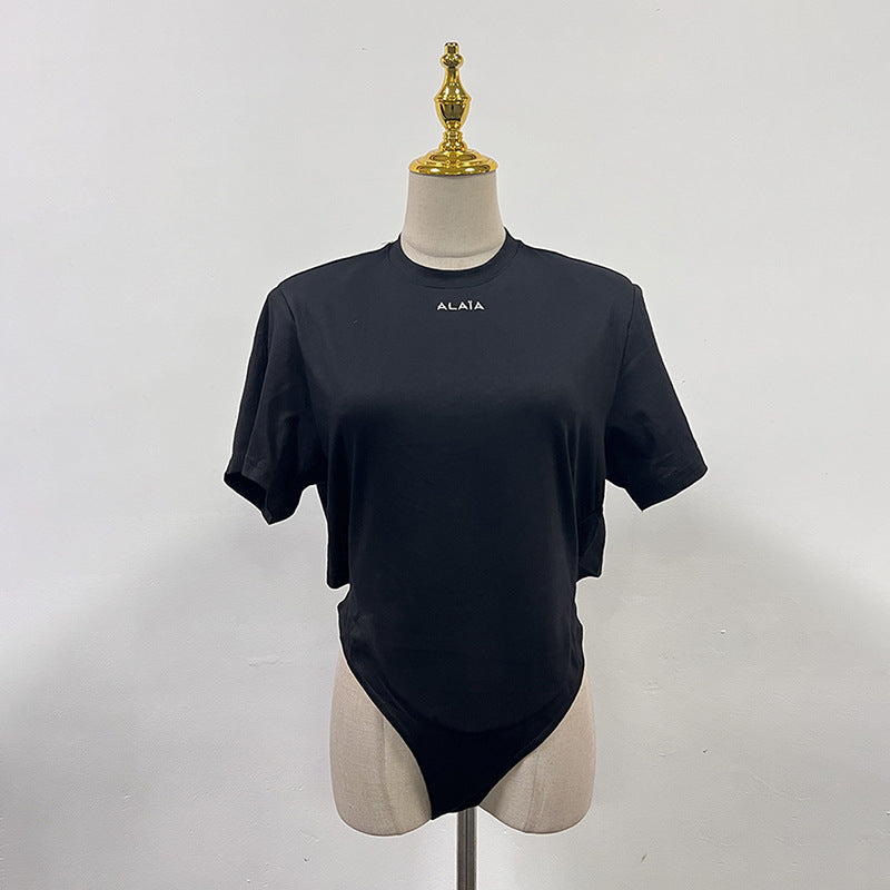 Women's All Matching Comfort Cropped Outfit Round Neck Short Sleeve