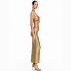 Women's Metallic Cutout Bandage Dress