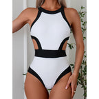 Competitive Black One-piece Swimwear