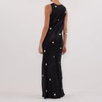 Polka-Dot Sleeveless Maxi Dress