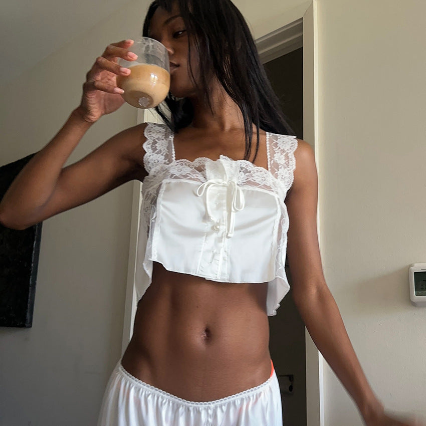 Women's Lace Knit Two-Piece Homewear Set