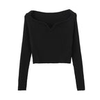Women's Petal Collar Cropped Sweater