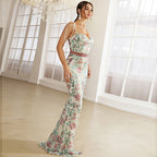 Women's Elegant Boat Neck Sequined Cocktail Sheath Fishtail Bridesmaid Dress Evening Dress Women Dress