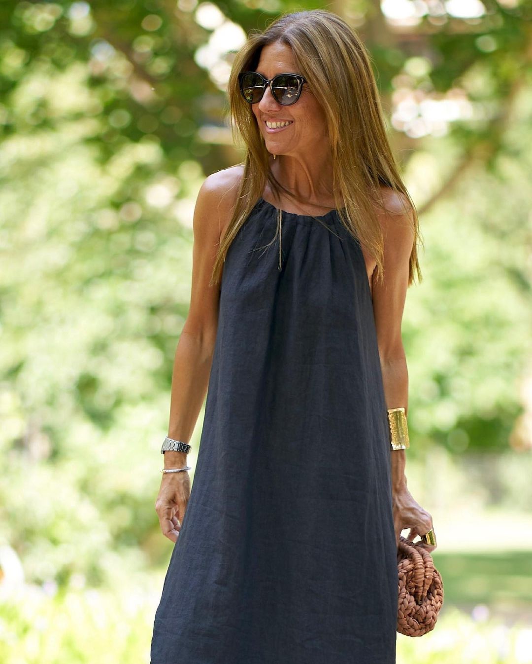 Halter Cotton-Linen Holiday Dress