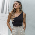 One Shoulder Backless Slim Top
