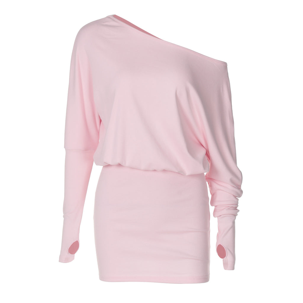 Autumn Personalized One-Shoulder Cold Shoulder Long Sleeve Faux Two Piece
