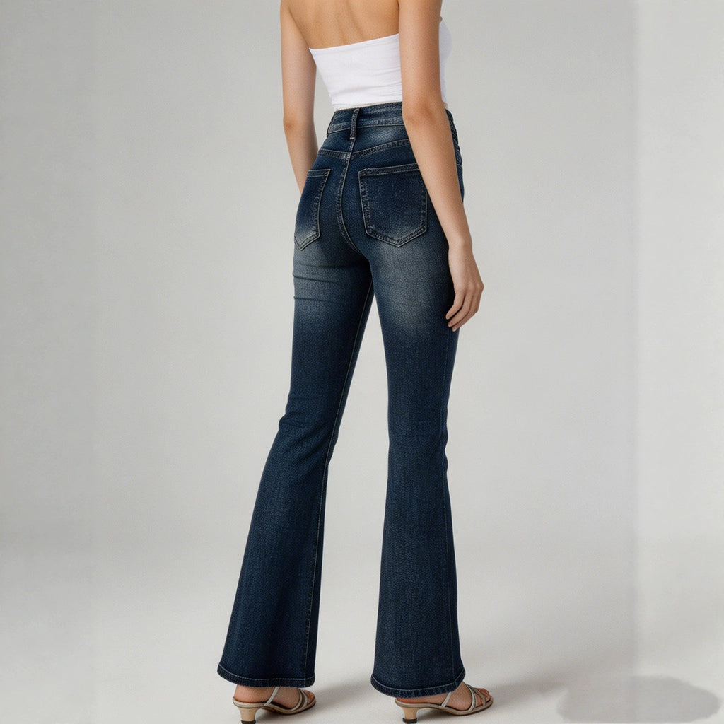 Retro High Waist Summer Skinny Washed Women Jeans