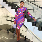 Women's Striped Long-Sleeve Dress
