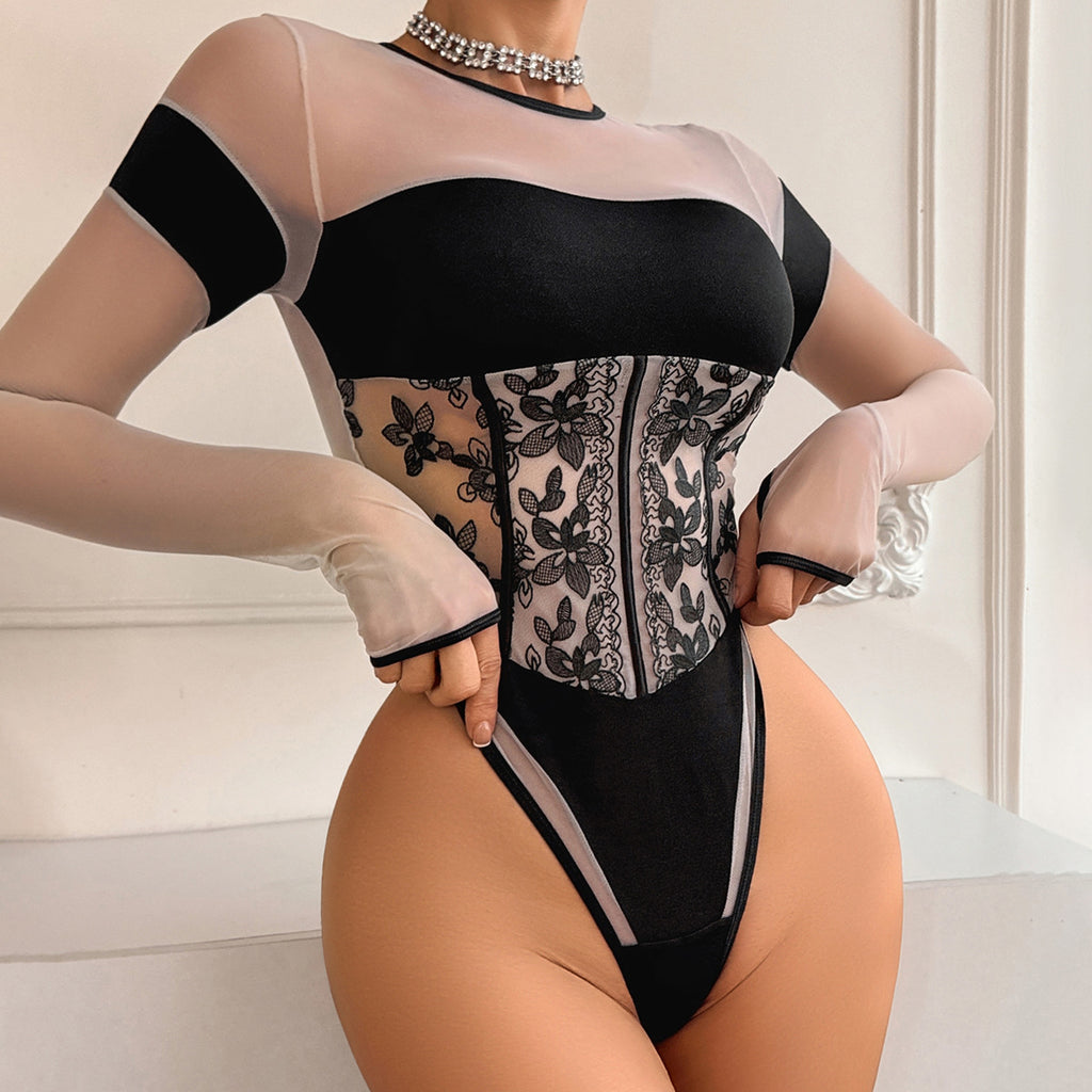 Embroidery Stitching Corset Lingerie