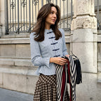 Retro Chinese-Style Striped Shirt