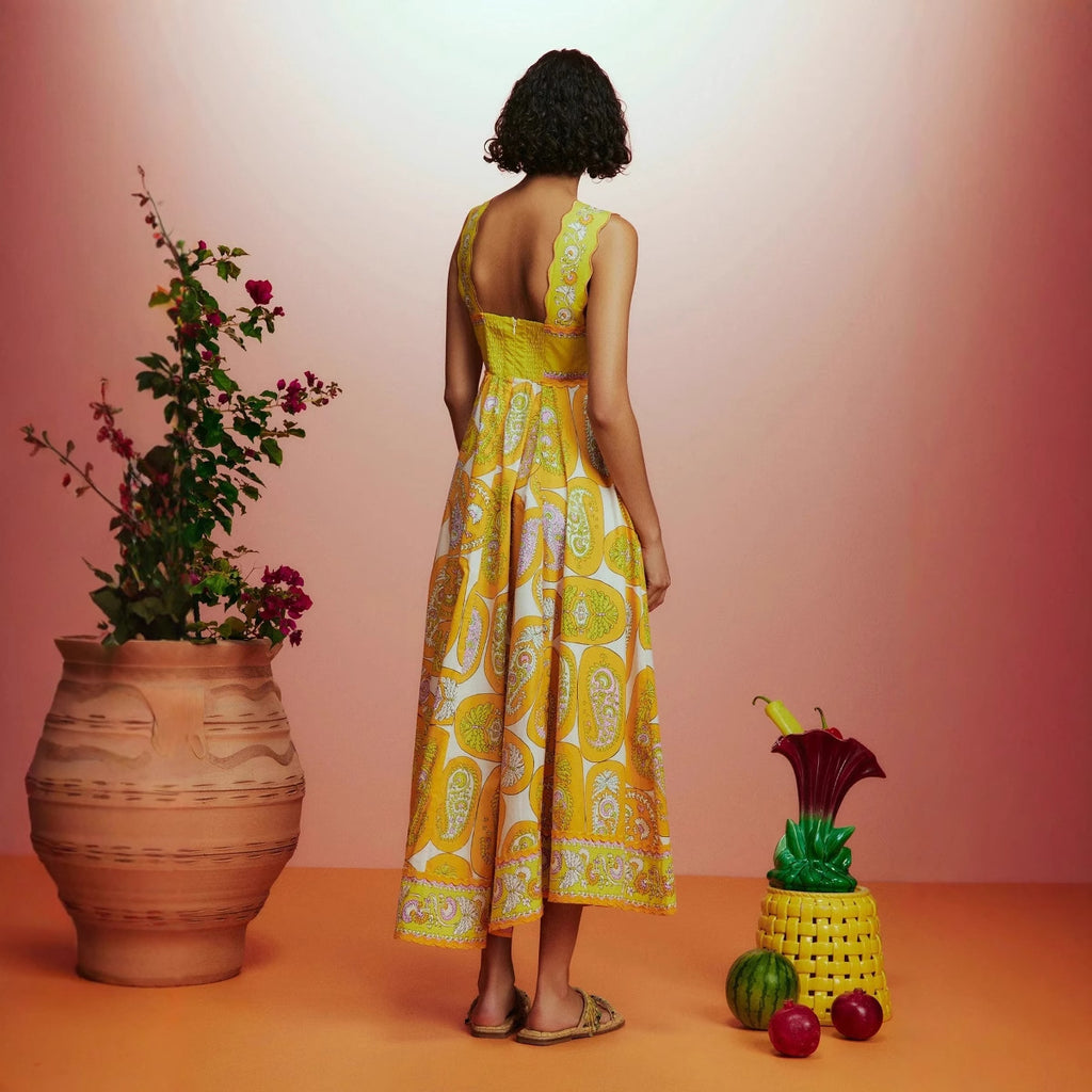 Women's Summer Sling Printed Big Swing Dress