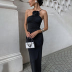 Backless One-Shoulder Pleated Elegant Dress