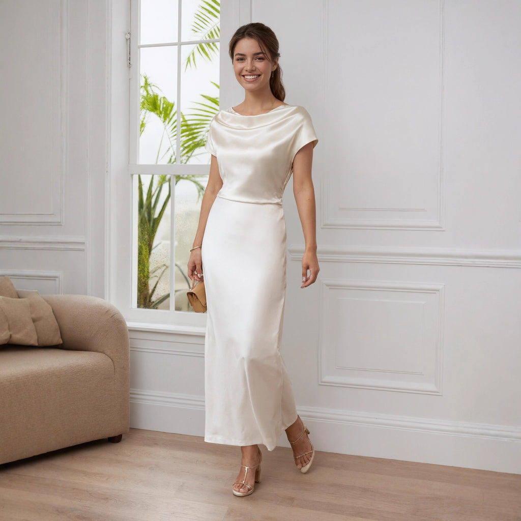 Women's Lace Satin Dress