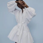 French Ruffle A-Line Dress