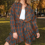 Plaid Shirt & Ruffle Shorts Set