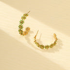 Drop Oil Floral Earrings 18K Gold Earrings