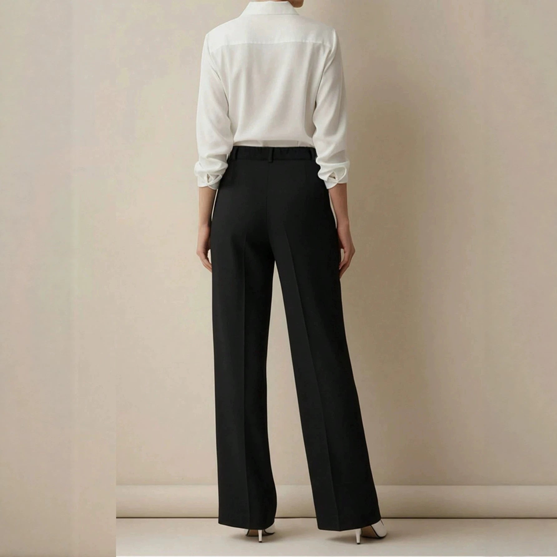 High Waist Show Thin Black Small Old Money Work Pant Wide Legged Casual Light Luxury Straight Leg Pants