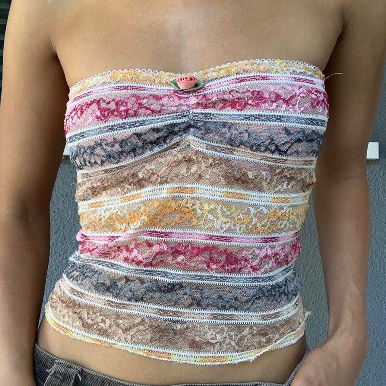 Women's Women’s Floral Lace Strapless Tube Top