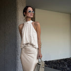 Women's Lace Satin Dress