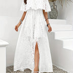 Off-Shoulder Jacquard Maxi Dress