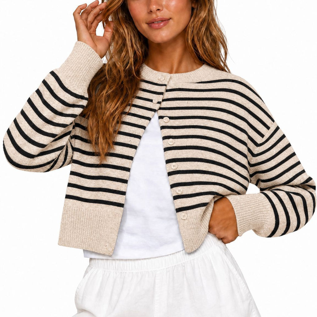 Striped Knitted Cardigan
