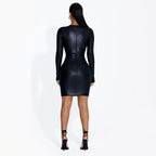 Women's Faux-Leather Bodycon Mini Dress