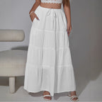 Autumn Drawstring Adjustable High Waist Elastic Four Skirt