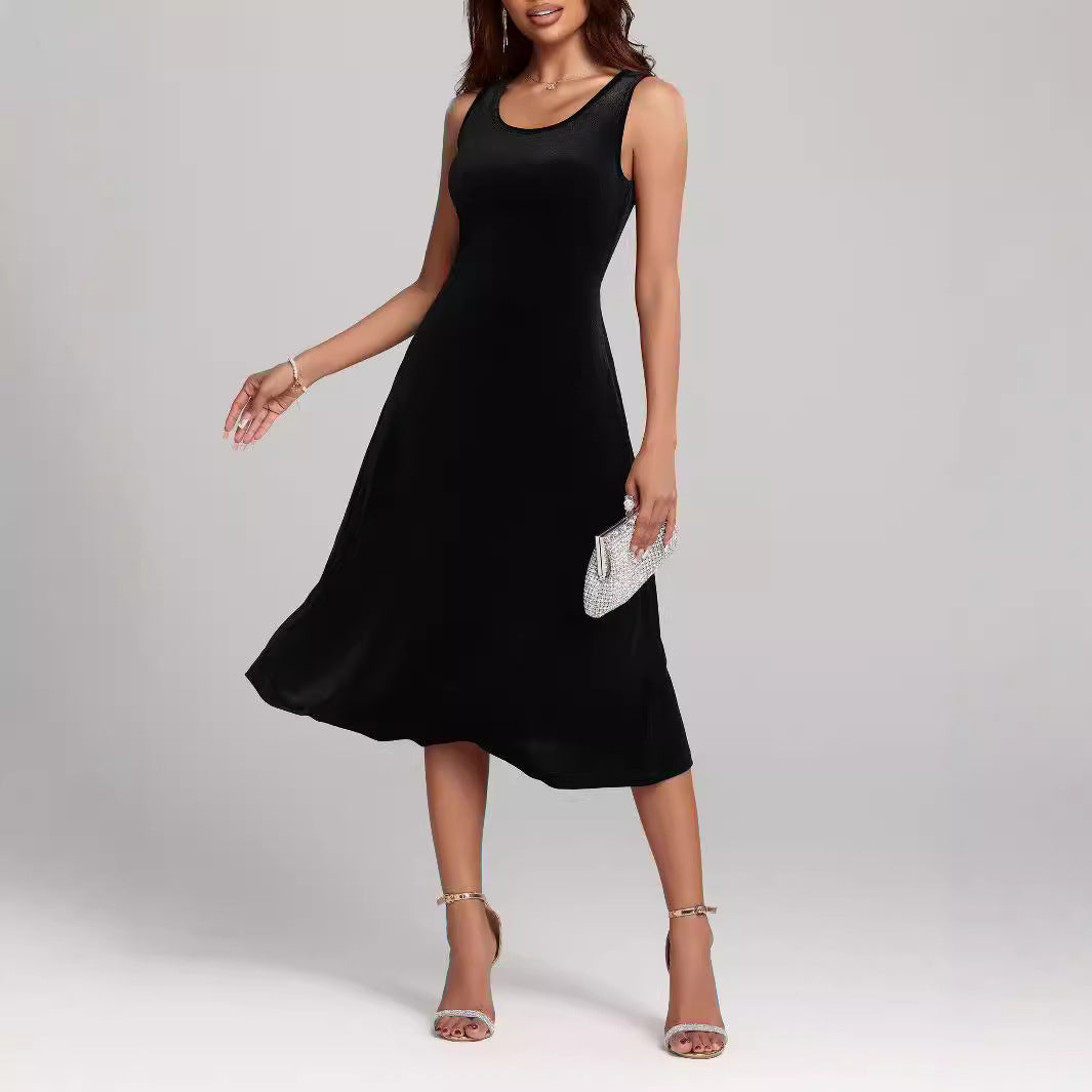 Winter Mid Length Pleuche Dress