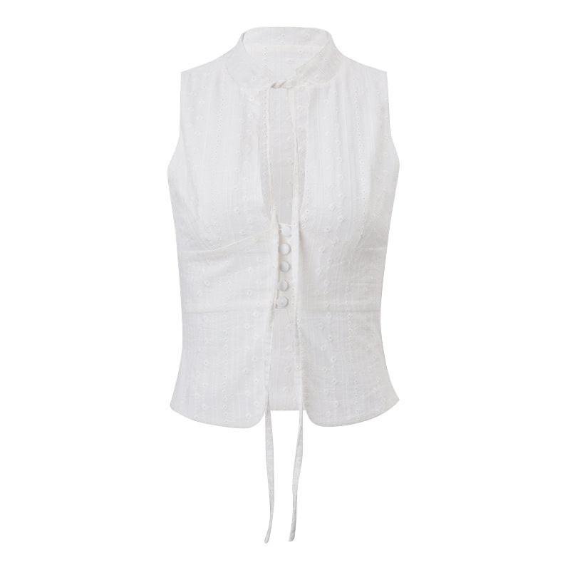 Women's Women's's Street Bare Cropped Slim Fit Lace Up Sleeveless Vest Top