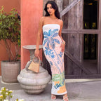 Fashionable Elegant Bandeau Slim Fit Long Holiday Dress