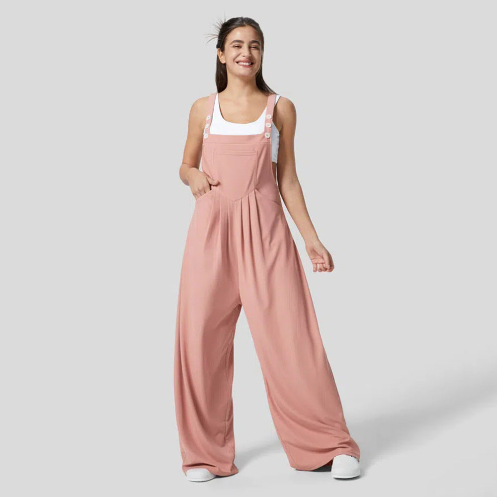 Women’s Knitted Pleated Suspender Pants