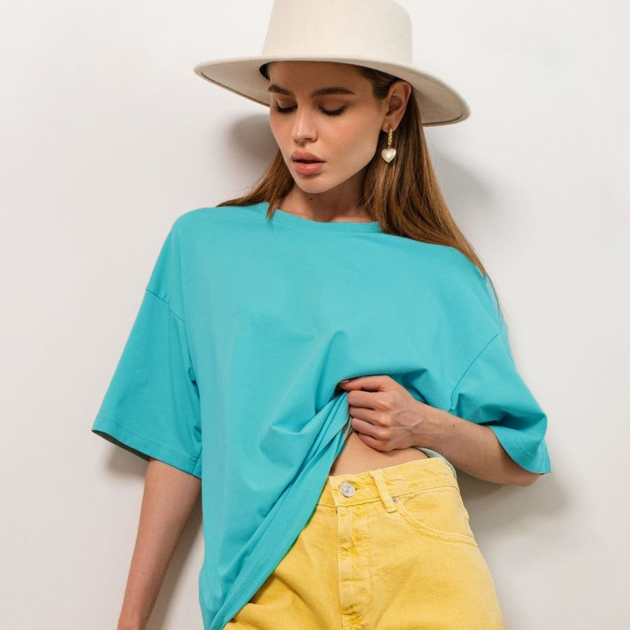Women's Women's's Clothes T-Shirt Cotton Basic Loose Top Soft T-Shirt
