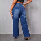 Women Clothing Retro Washed WL Jeans HW Loose Fitting Women
