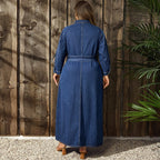 Women's Plus-Size Denim Button-Front Dress
