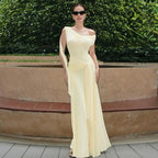 Women's Winter Sexy Backless Gauzy Slim Fit Patchwork Tied Dress
