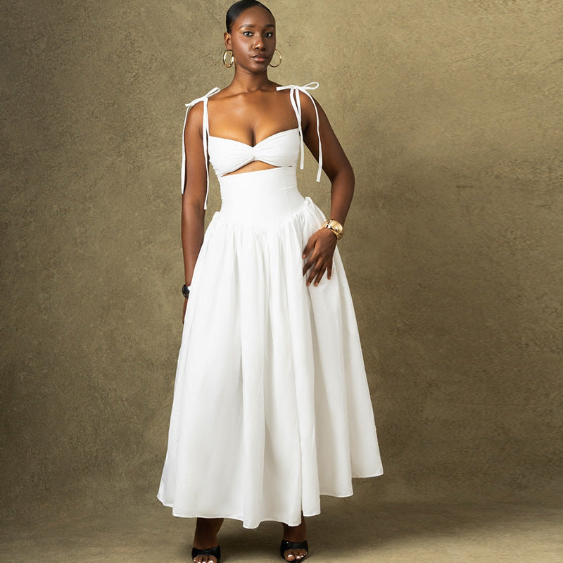 Women's Spaghetti-Strap Backless Ruched Cutout Maxi Dress