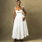Women's Spaghetti-Strap Backless Ruched Cutout Maxi Dress