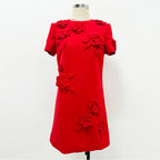 Women's Star 3D Floral Short Sleeve Small Dress