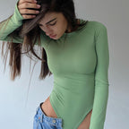 Round Neck Long Sleeve Slim Top