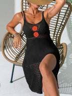 Black 2 Large Orange Flowers