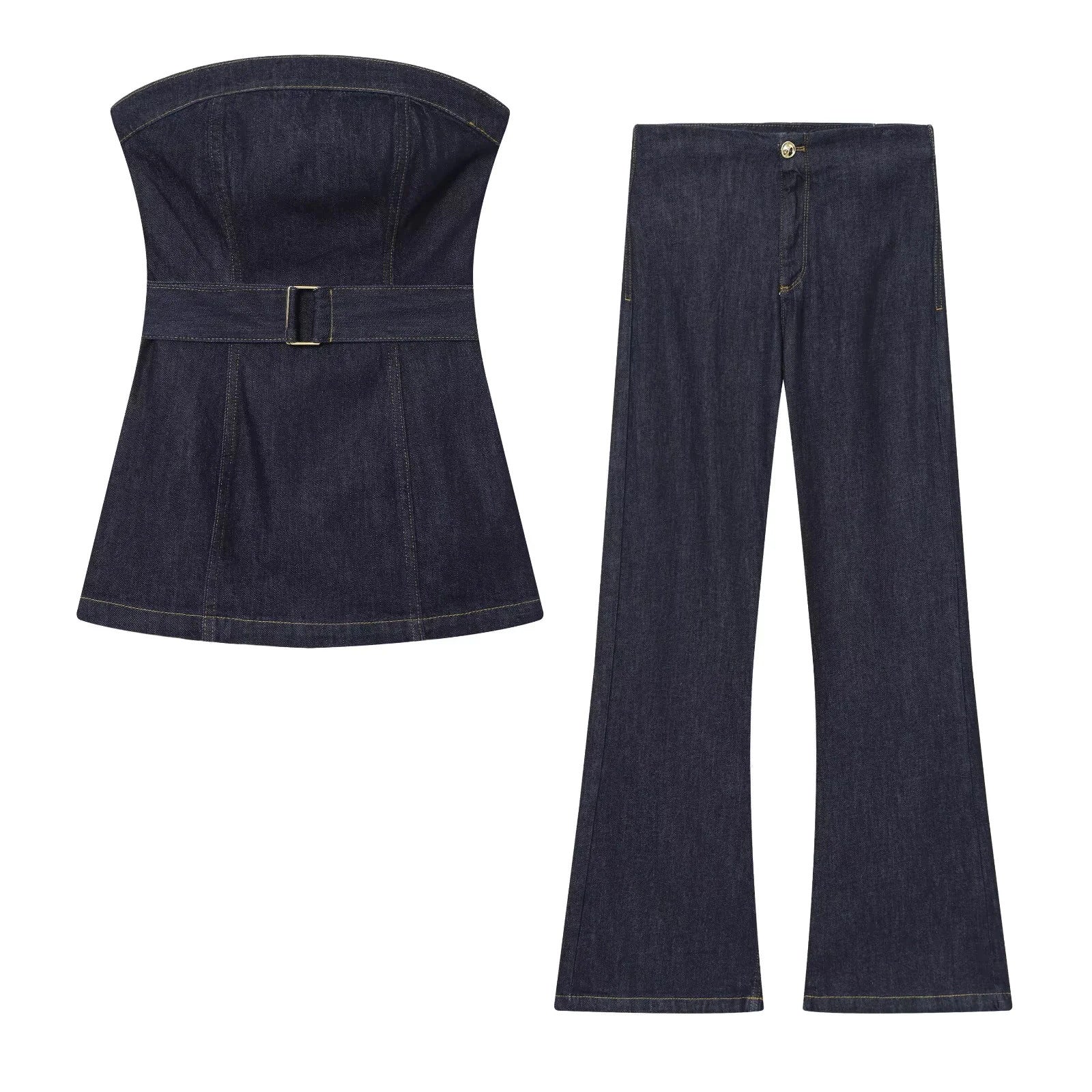 Denim suit