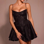 Lace V-Neck Spaghetti-Strap Cocktail Dress