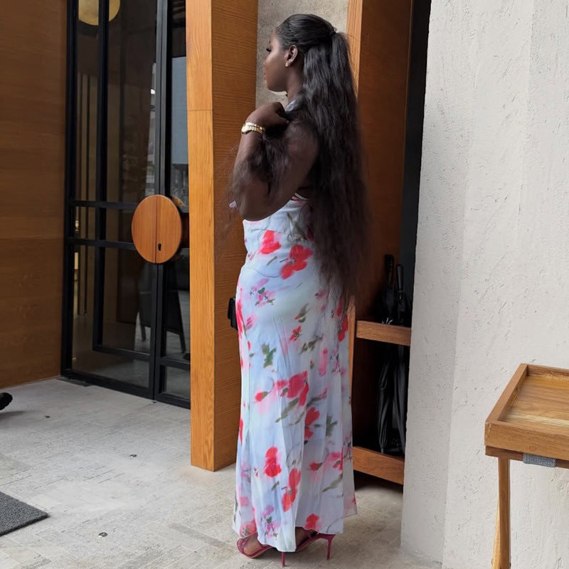 Women's Backless Pleated Dress