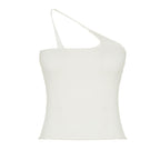 Women's Arrival Single Shoulder Design Personalized Solid Color Sling Sexy Street Sexy Backless Waist Trimming Slimming Wild Vest