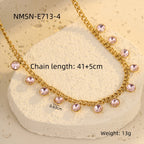 round Pink Zircon Necklace