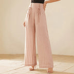 Slim Fit Pink Office Small French Wide Leg Pants A line Gentle Loose Design Slimming Stripes Casual Pants