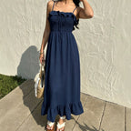 Women's Backless Ruffled Dress